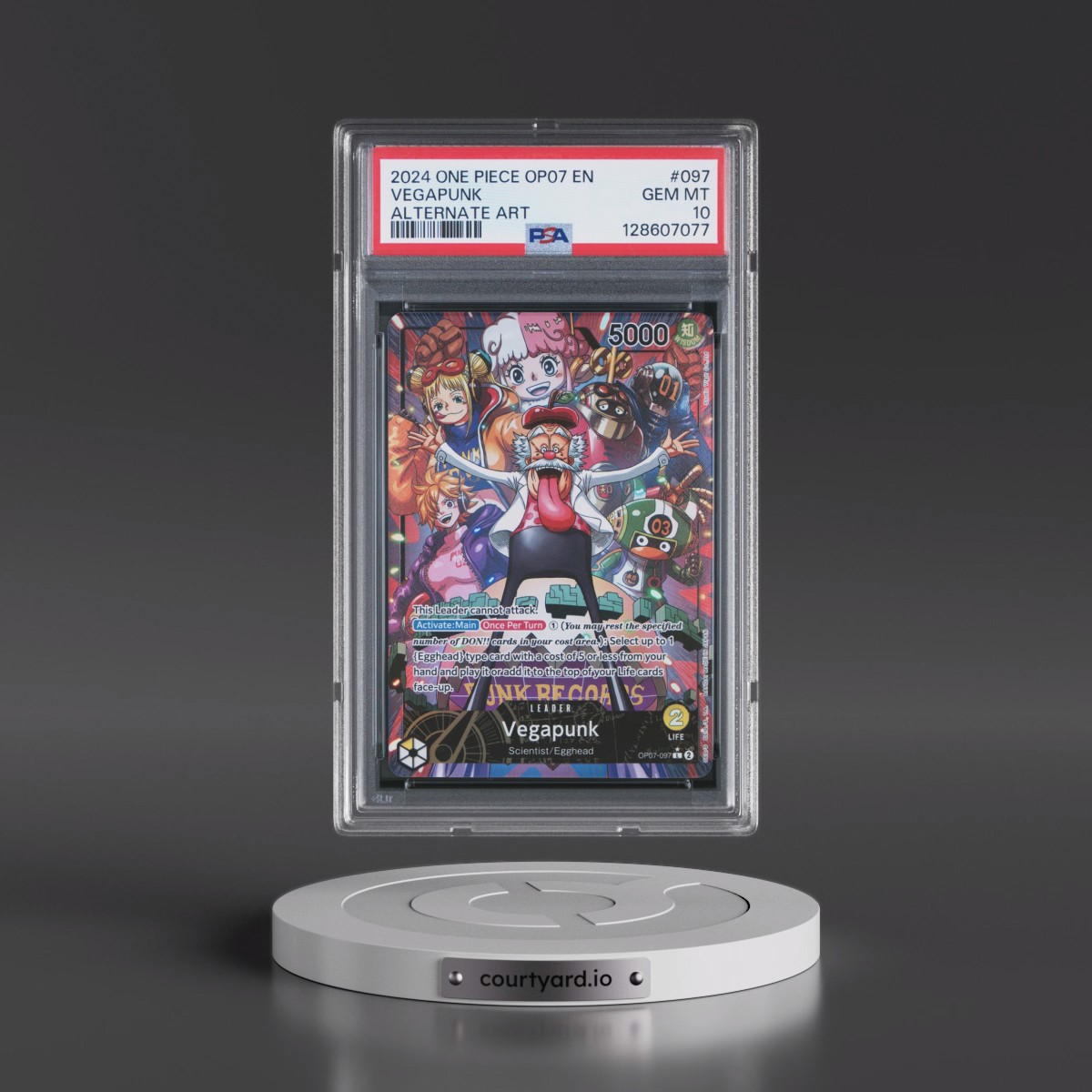 2024 One Piece OP07-500 Years in the Future #097 Vegapunk - Alternate Art (PSA 10 GEM MINT)
