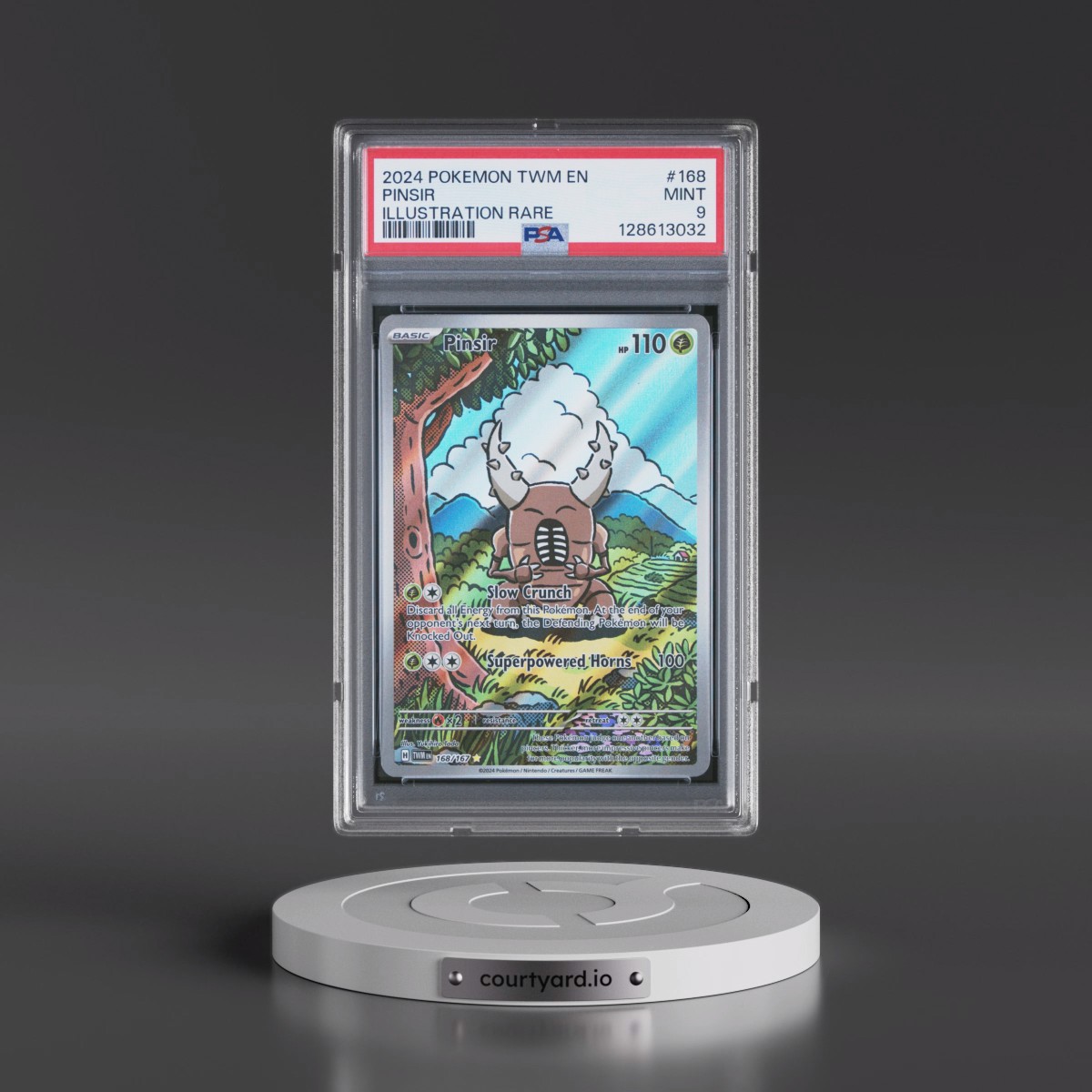 2024 Pokémon Twm EN-Twilight Masquerade #168 Pinsir - Illustration Rare (PSA 9 MINT)