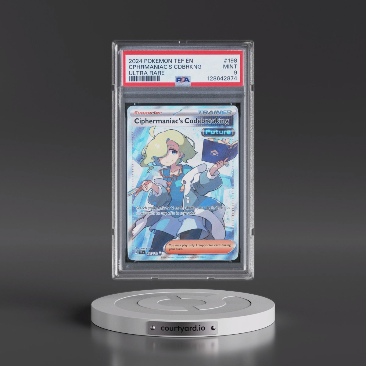 2024 Pokémon Tef EN-Temporal Forces #198 Ciphermaniac's Codebreaking - Ultra Rare (PSA 9 MINT)