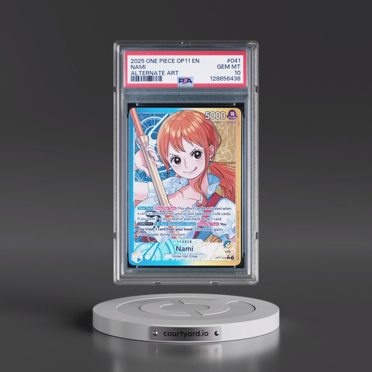 2025 One Piece OP11-A Fist of Divine Speed #041 Nami - Alternate Art (PSA 10 GEM MINT)
