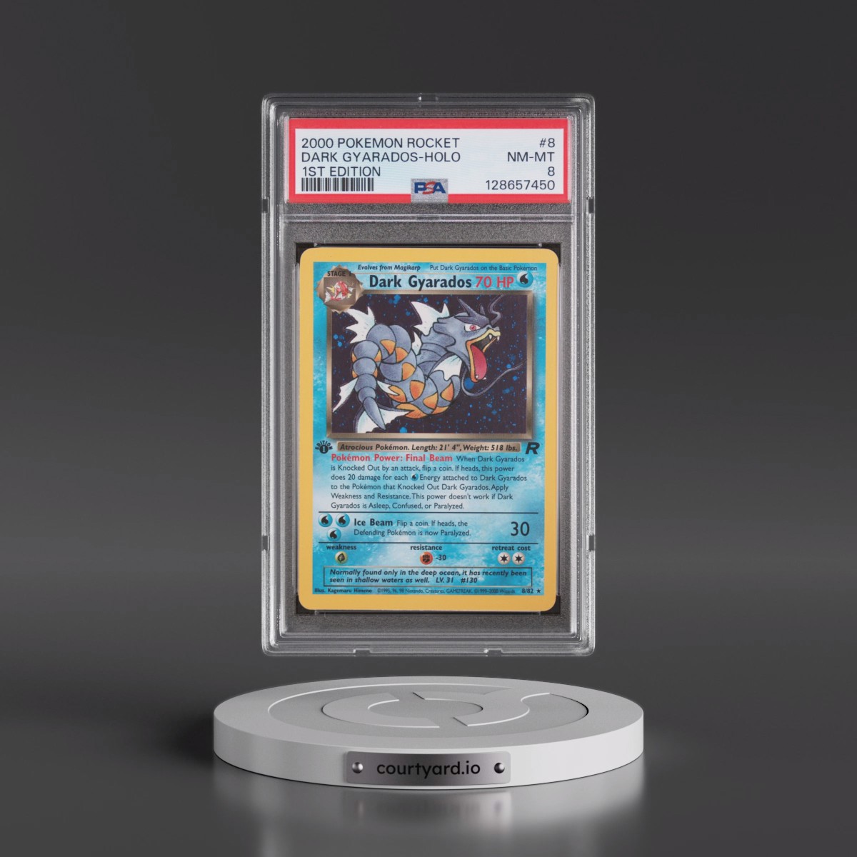 2000 Pokémon Rocket #8 Dark Gyarados - 1st Edition Holo (PSA 8 NM-MT)
