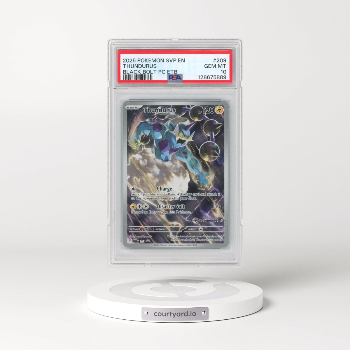 2025 Pokémon Svp EN-SV Black Star Promo #209 Thundurus - Black Bolt Pokemon Center Elite Trainer Box (PSA 10 GEM MINT)