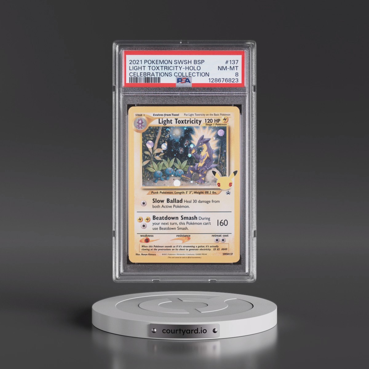 2021 Pokémon Swsh Black Star Promo #137 Light Toxtricity - Holo Celebrations Collection (PSA 8 NM-MT)