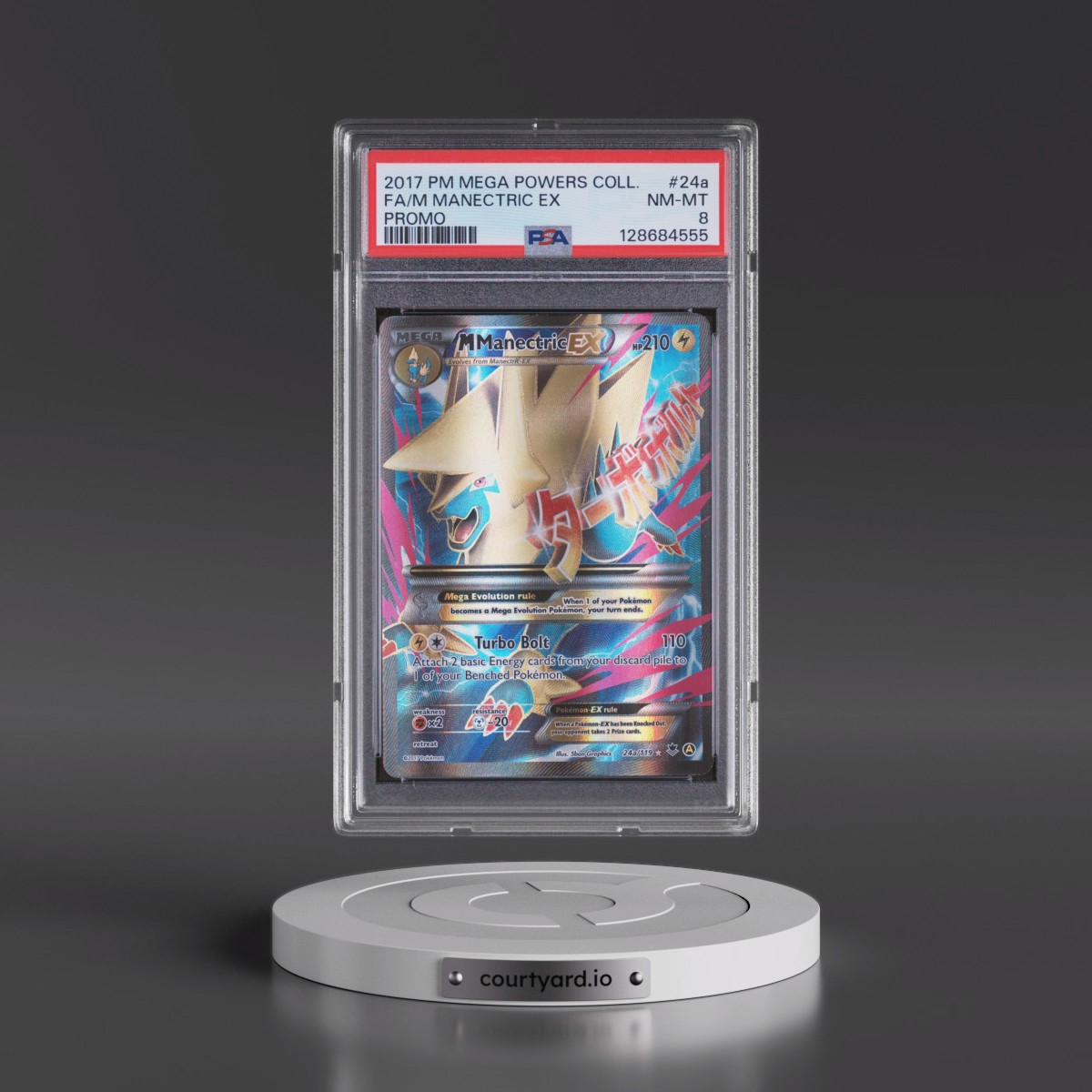 2017 Pokémon Mega Powers Collection Promo #24a M Manectric EX - Holo Full Art (PSA 8 NM-MT)