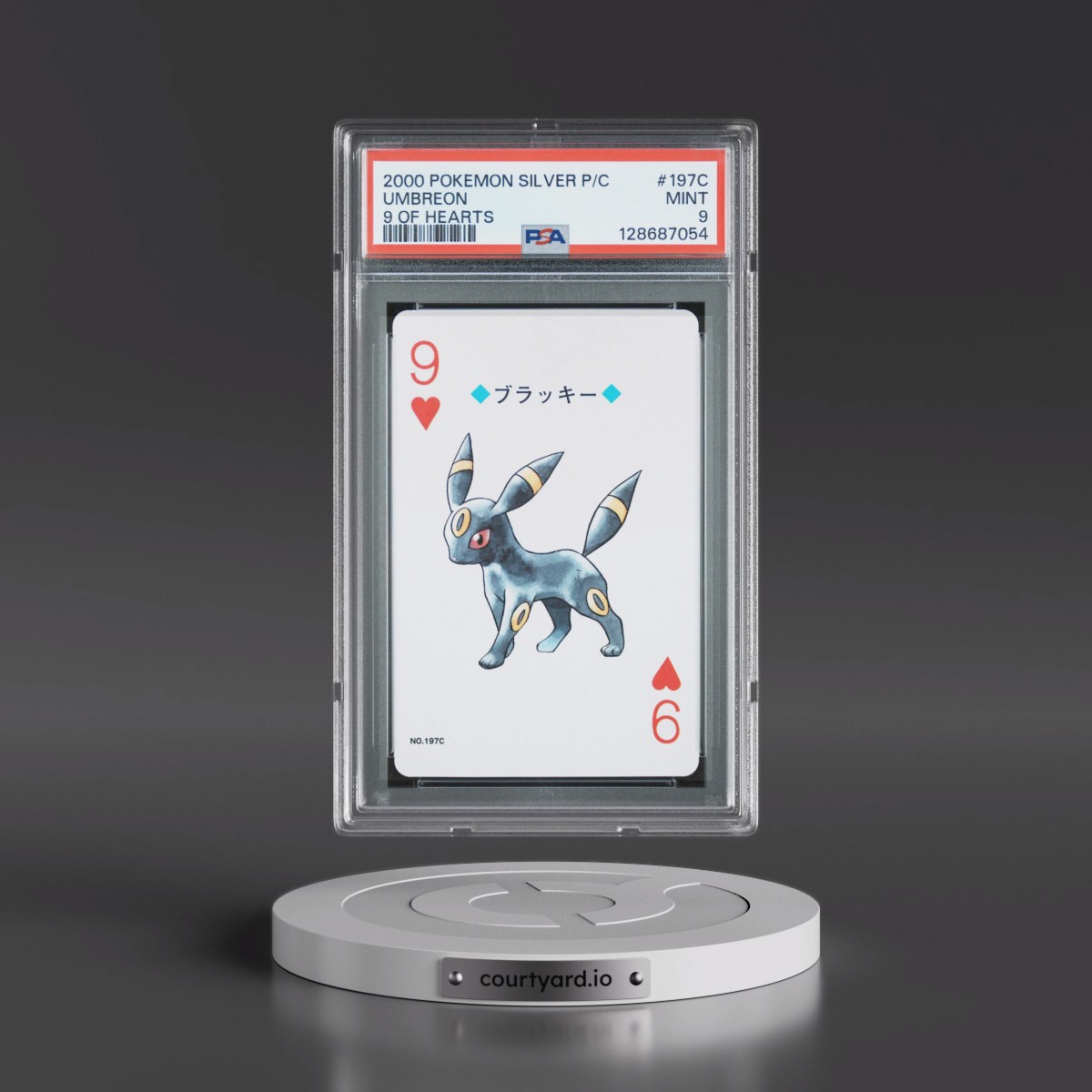 2000 Pokémon Silver Version Playing Cards #197C Umbreon - 9 of Hearts (PSA 9 MINT)