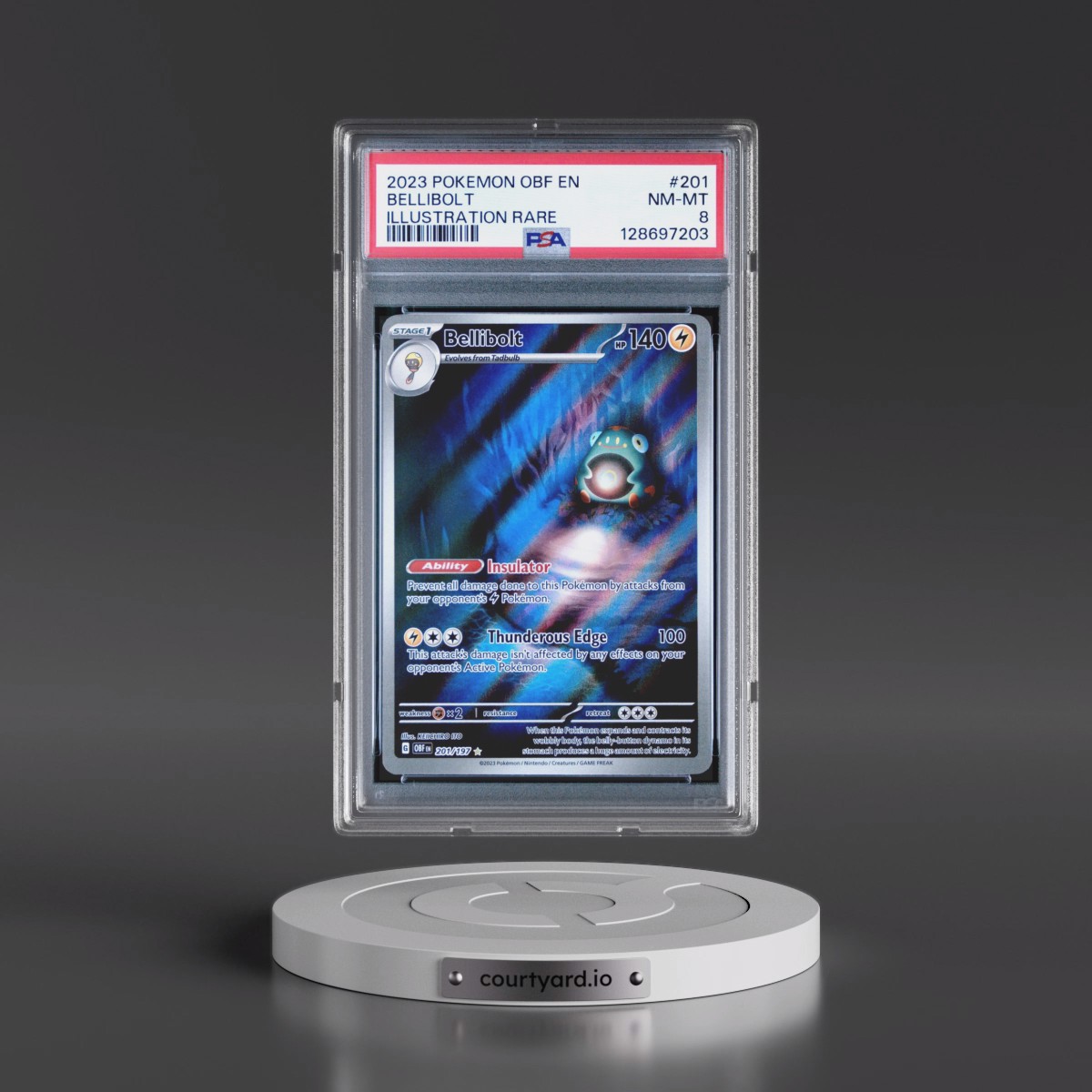 2023 Pokémon Obf EN-Obsidian Flames #201 Bellibolt - Illustration Rare (PSA 8 NM-MT)