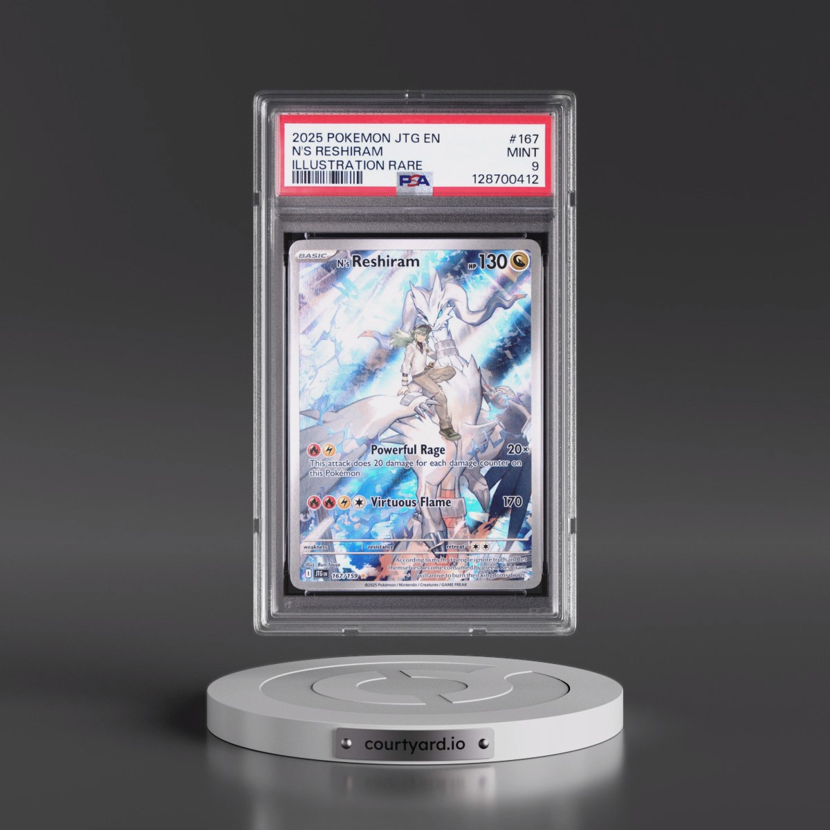 2025 Pokémon Jtg EN-Journey Together #167 N's Reshiram - Illustration Rare (PSA 9 MINT)