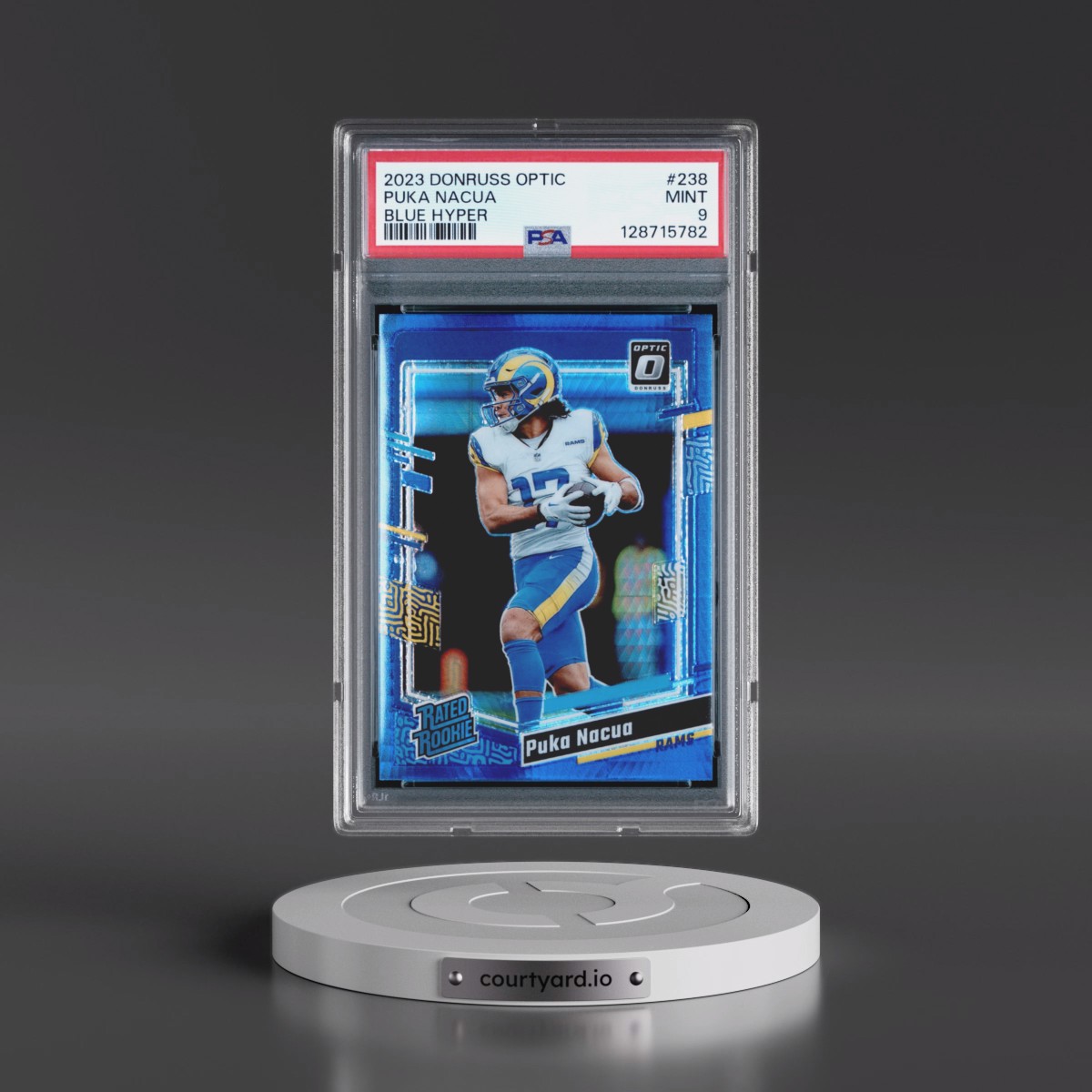 2023 Panini Donruss Optic #238 Puka Nacua - Blue Hyper (PSA 9 MINT)