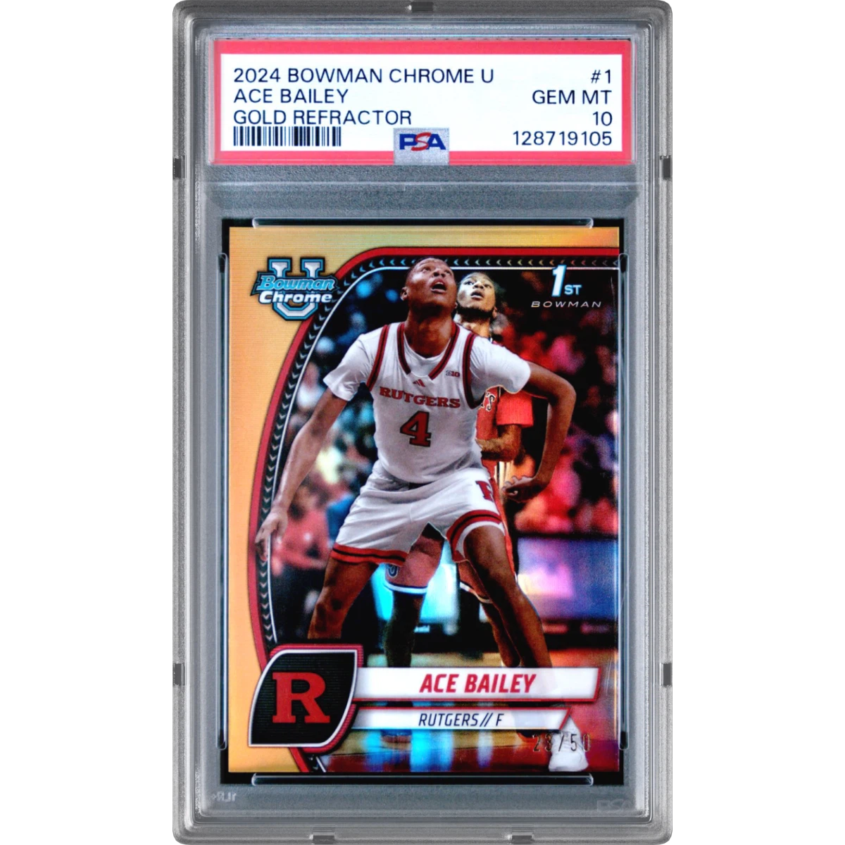 2024 Bowman Chrome University #1 Ace Bailey - Gold Refractor (PSA 10 GEM MINT)