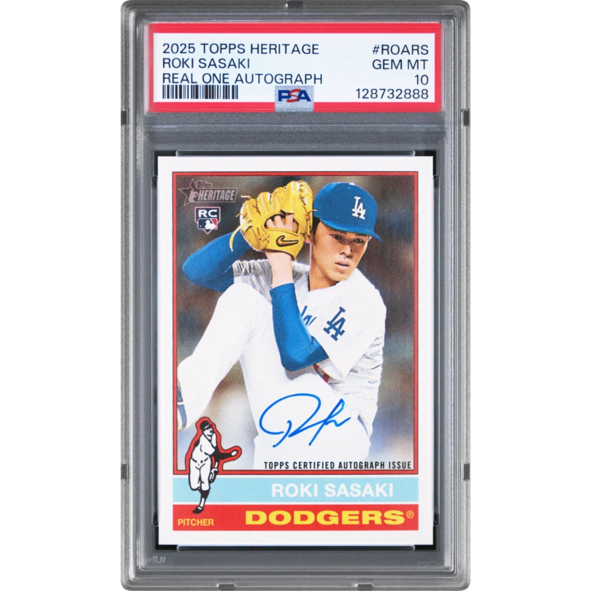 2025 Topps Heritage Real One Autographs #ROARS Roki Sasaki (PSA 10 GEM MINT)
