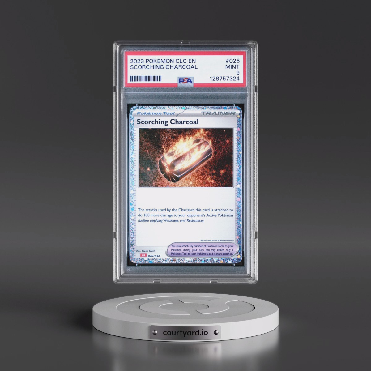 2023 Pokémon Clc-Trading Card Game Classic Charizard & HO-Oh EX Deck #026 Scorching Charcoal (PSA 9 MINT)