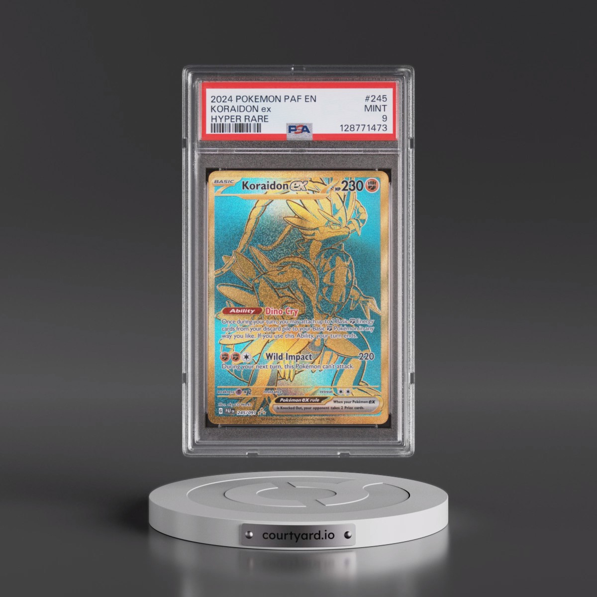 2024 Pokémon Paf EN-Paldean Fates #245 Koraidon EX - Holo Hyper Rare (PSA 9 MINT)