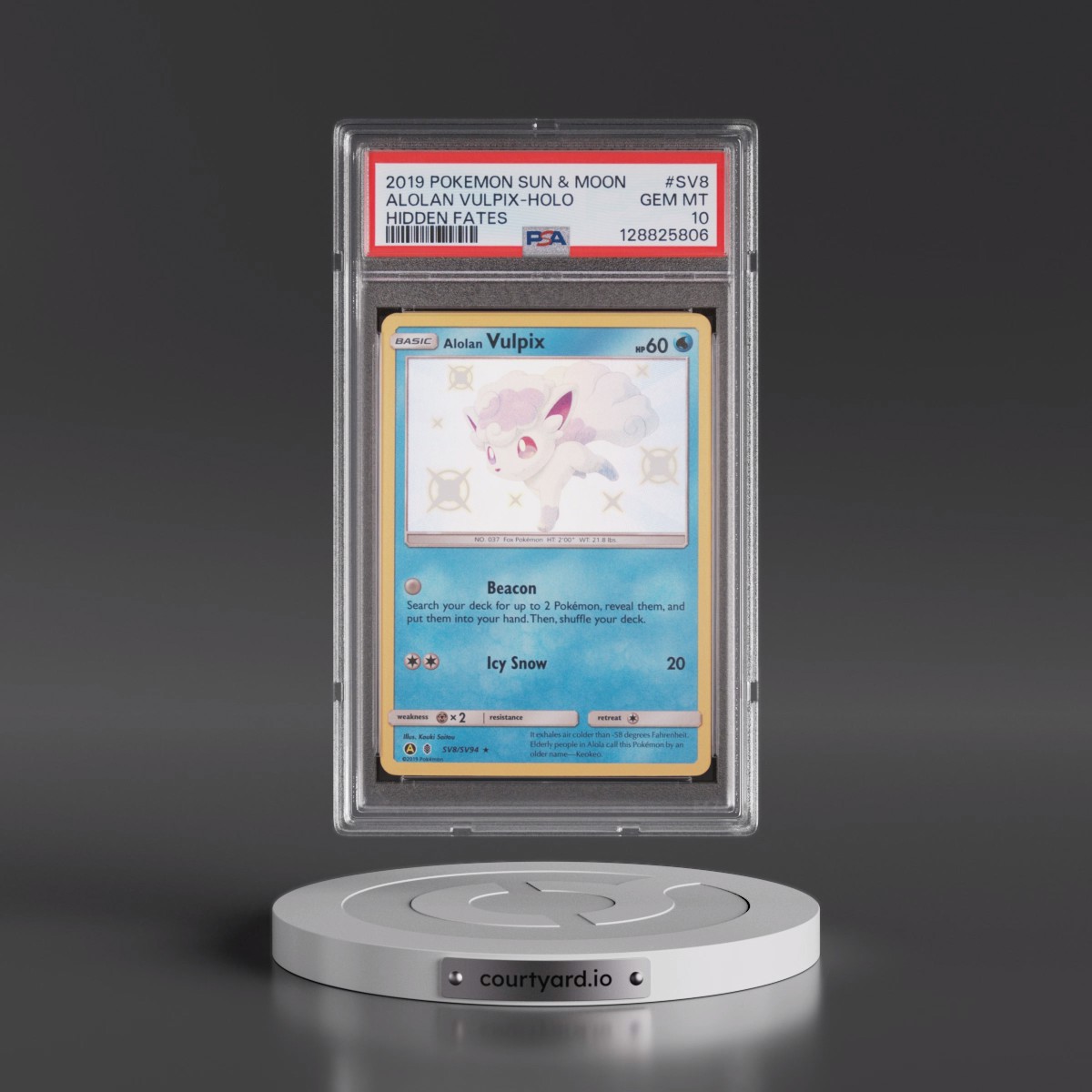 2019 Pokémon Sun & Moon Hidden Fates #SV8 Alolan Vulpix - Holo (PSA 10 GEM MINT)