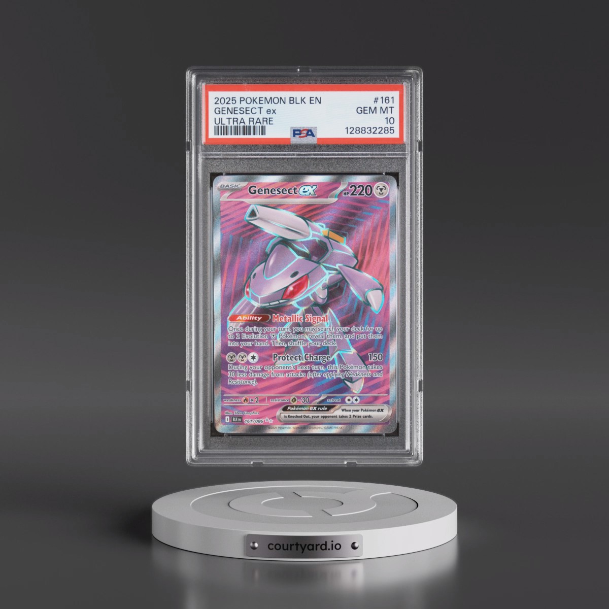2025 Pokémon Blk EN-Black Bolt #161 Genesect EX - Holo Ultra Rare (PSA 10 GEM MINT)