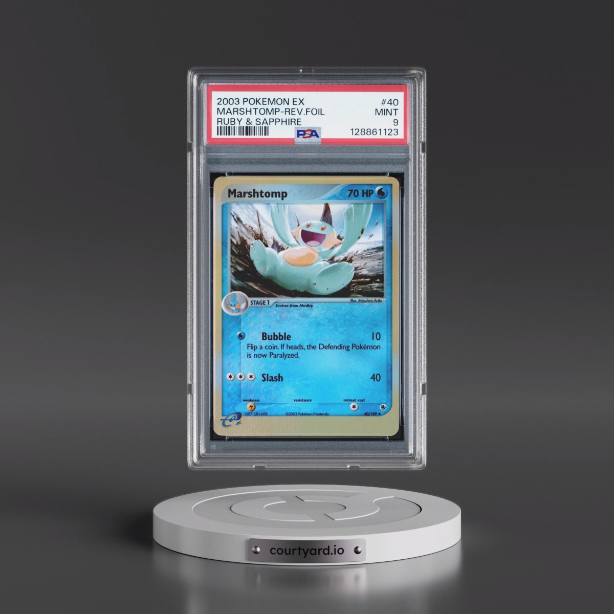 2003 Pokémon EX Ruby & Sapphire #40 Marshtomp - Reverse Foil (PSA 9 MINT)