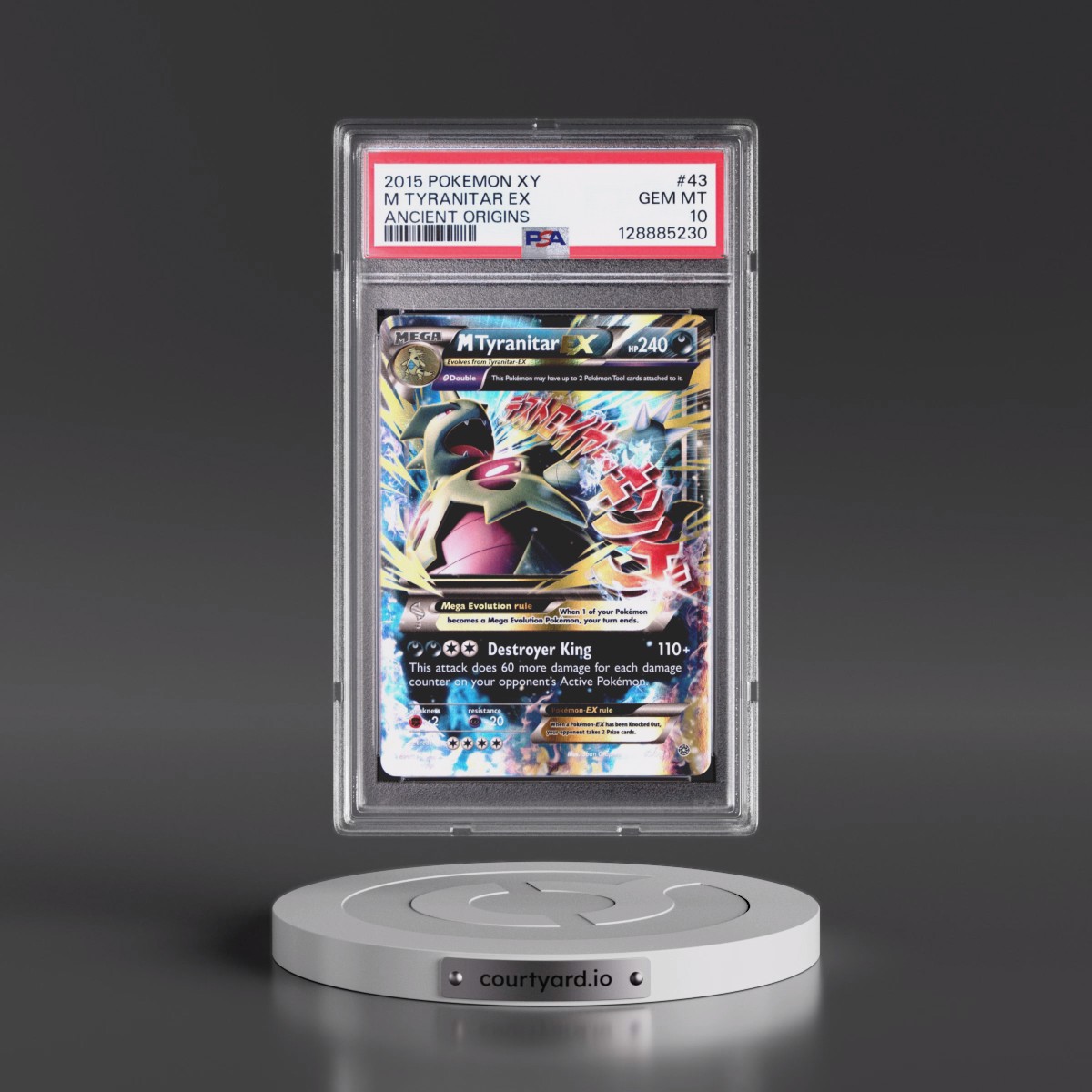 2015 Pokémon XY Ancient Origins #43 M Tyranitar EX - Holo (PSA 10 GEM MINT)