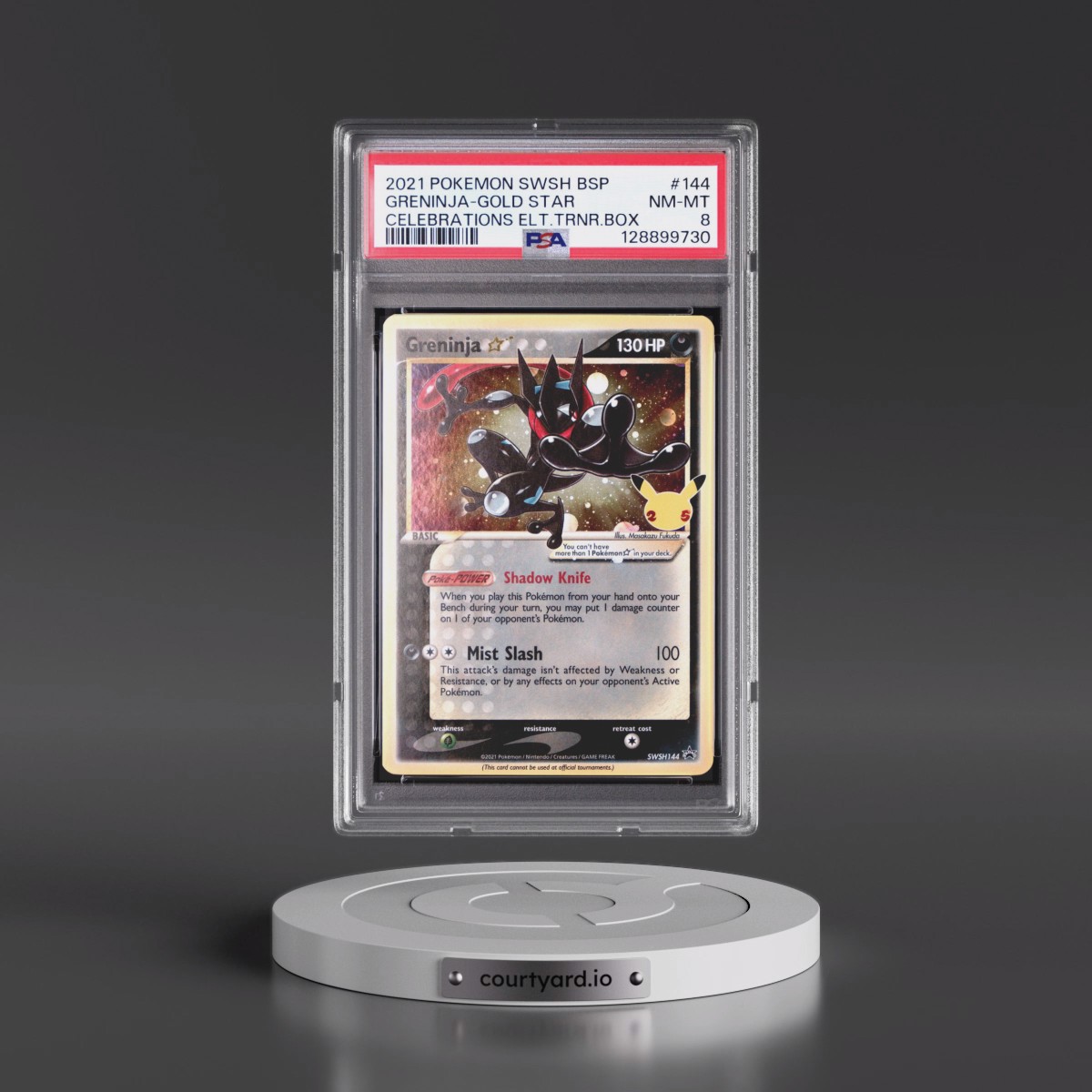 2021 Pokémon Swsh Black Star Promo #144 Greninja-Gold Star - Celebrations Elite Trainer Box (PSA 8 NM-MT)