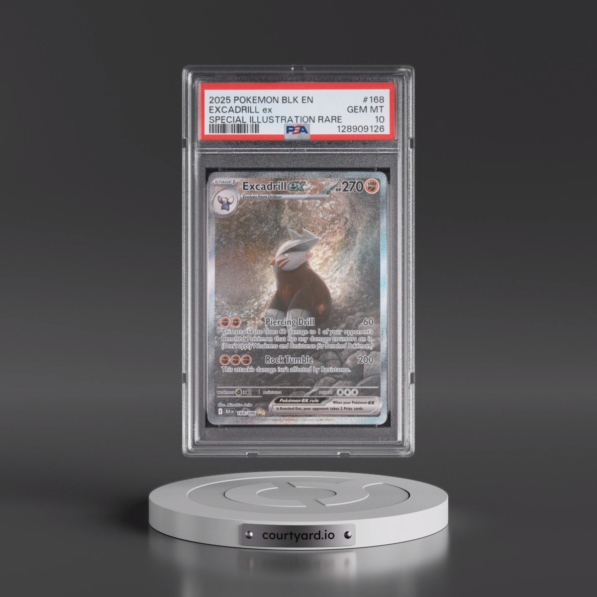2025 Pokémon Blk EN-Black Bolt #168 Excadrill EX - Holo Special Illustration Rare (PSA 10 GEM MINT)