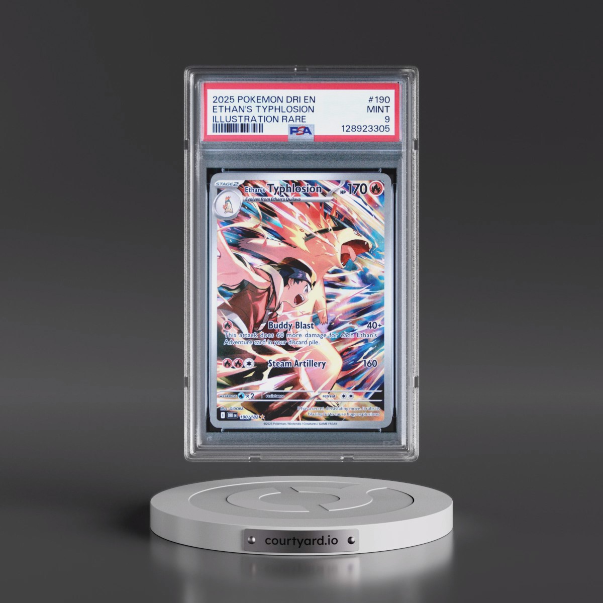 2025 Pokémon Dri EN-Destined Rivals #190 Ethan's Typhlosion - Illustration Rare (PSA 9 MINT)