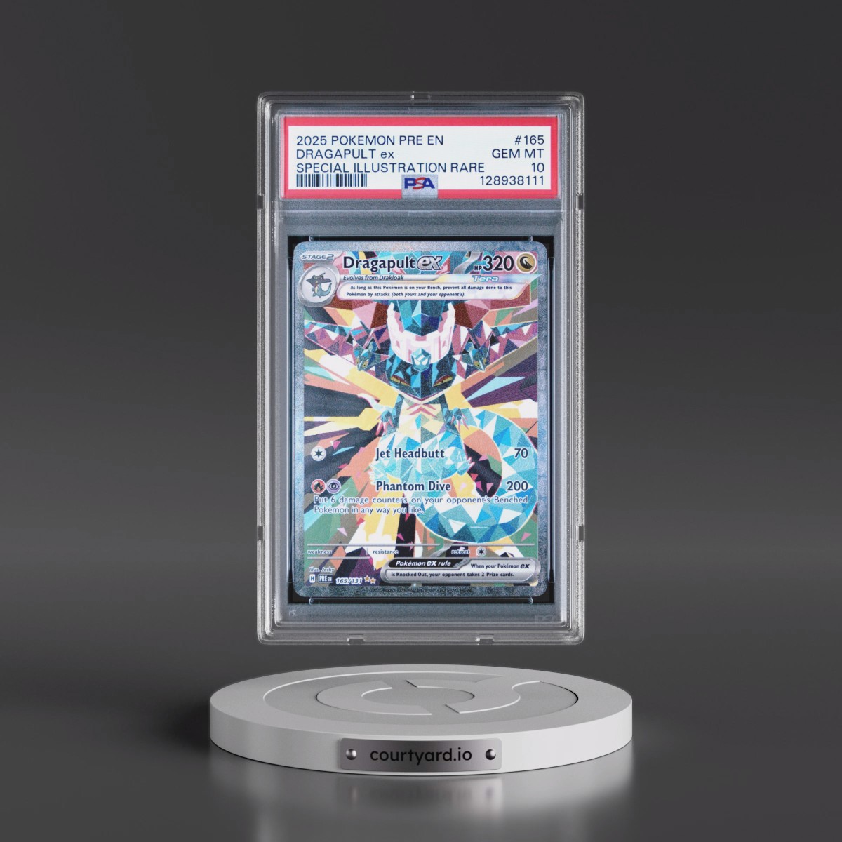 2025 Pokémon Pre EN-Prismatic Evolutions #165 Dragapult EX - Holo Special Illustration Rare (PSA 10 GEM MINT)