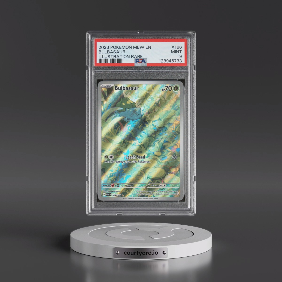 2023 Pokémon Mew EN-151 #166 Bulbasaur - Illustration Rare (PSA 9 MINT)