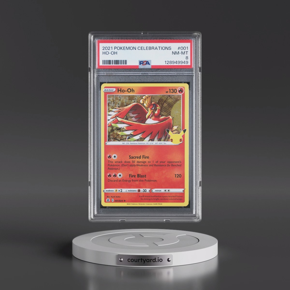 2021 Pokémon Celebrations #001 HO-Oh (PSA 8 NM-MT)