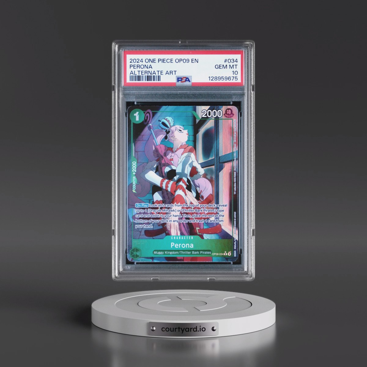 2024 One Piece OP09-Emperors in the New World #034 Perona - Alternate Art (PSA 10 GEM MINT)