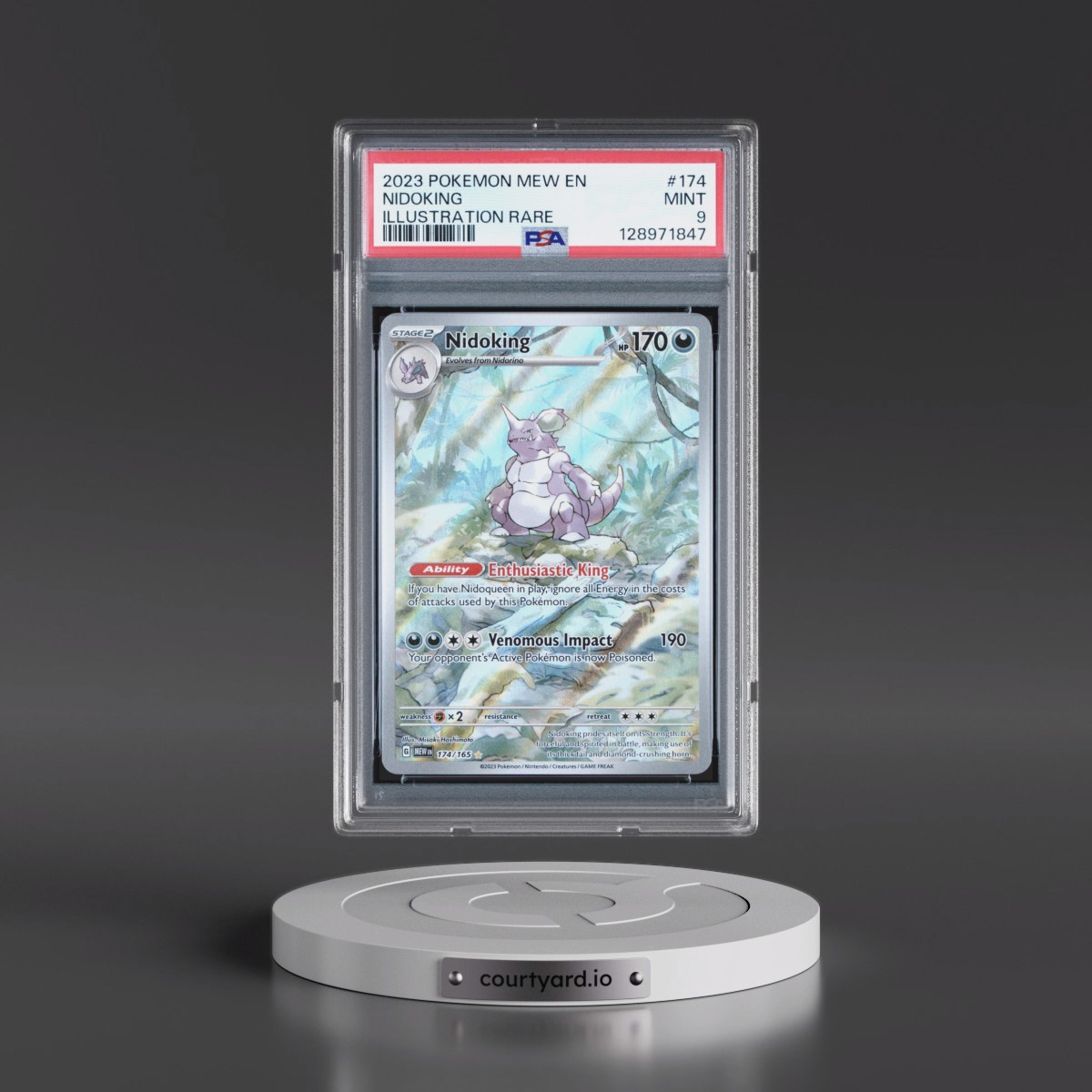 2023 Pokémon Mew EN-151 #174 Nidoking - Illustration Rare (PSA 9 MINT)