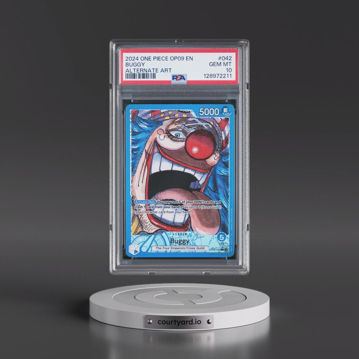 2024 One Piece OP09-Emperors in the New World #042 Buggy - Alternate Art (PSA 10 GEM MINT)