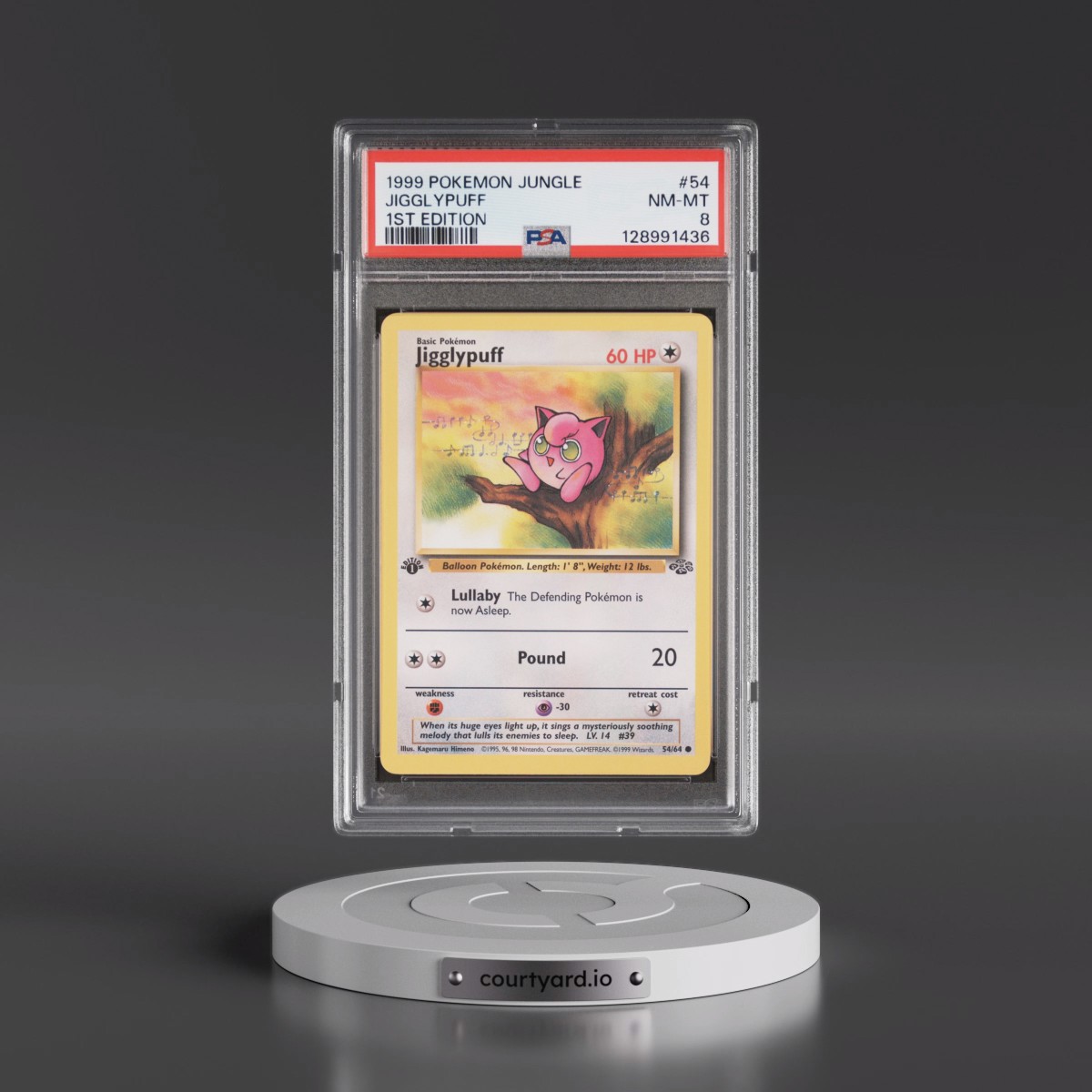 1999 Pokémon Jungle #54 Jigglypuff - 1st Edition (PSA 8 NM-MT)