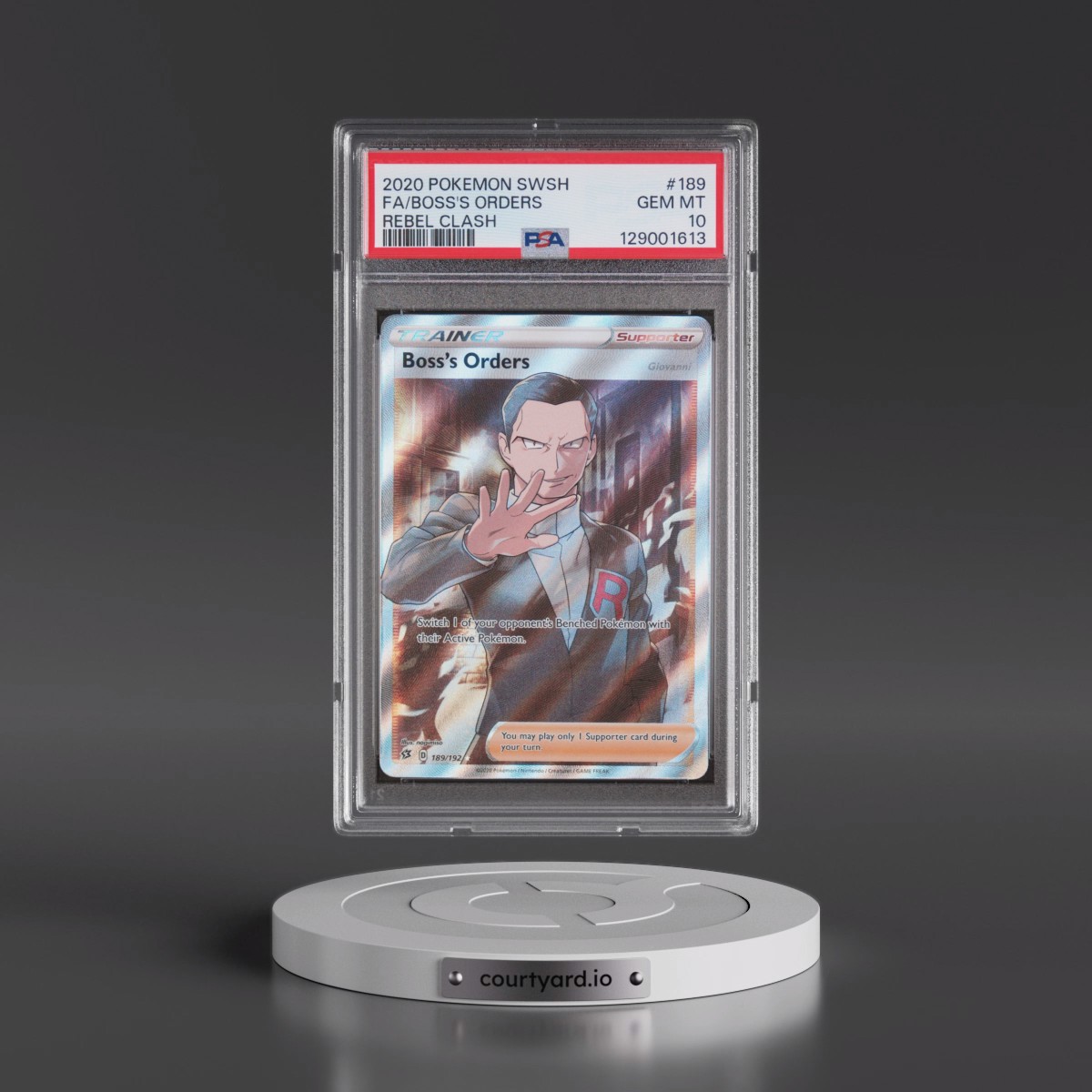 2020 Pokémon Sword & Shield Rebel Clash #189 Boss's Orders - Full Art (PSA 10 GEM MINT)