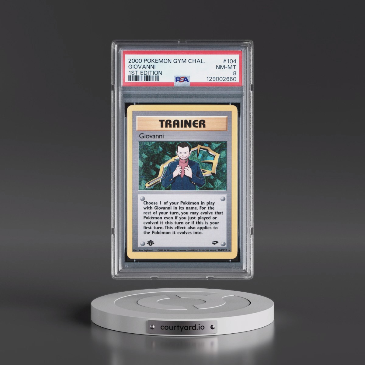 2000 Pokémon Gym Challenge #104 Giovanni - 1st Edition (PSA 8 NM-MT)