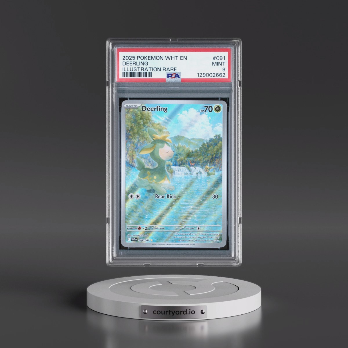 2025 Pokémon Wht EN-White Flare #091 Deerling - Illustration Rare (PSA 9 MINT)