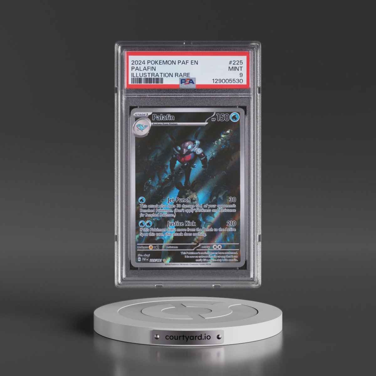 2024 Pokémon Paf EN-Paldean Fates #225 Palafin - Illustration Rare (PSA 9 MINT)