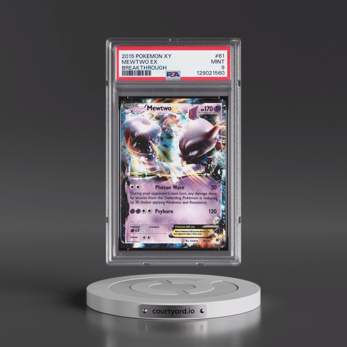 2015 Pokémon XY Breakthrough #61 Mewtwo EX - Holo (PSA 9 MINT)