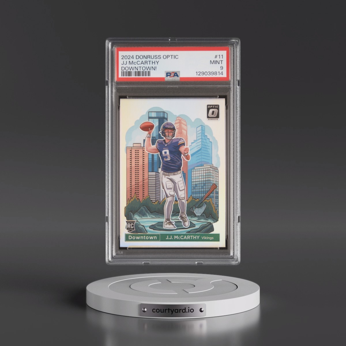 2024 Panini Donruss Optic Downtown! #11 JJ McCarthy (PSA 9 MINT)
