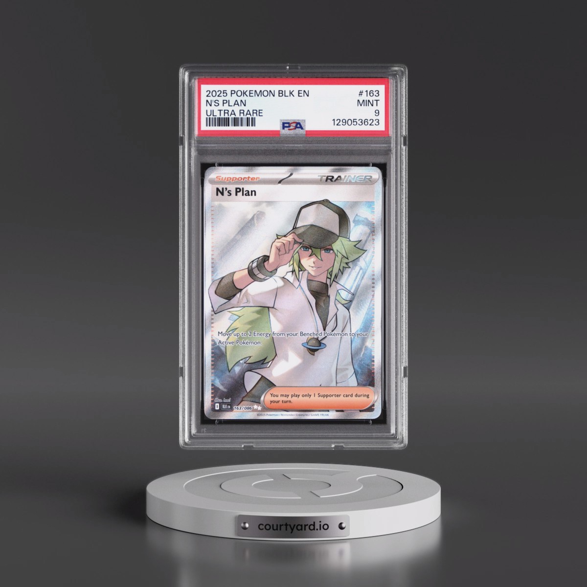 2025 Pokémon Blk EN-Black Bolt #163 N's Plan - Ultra Rare (PSA 9 MINT)
