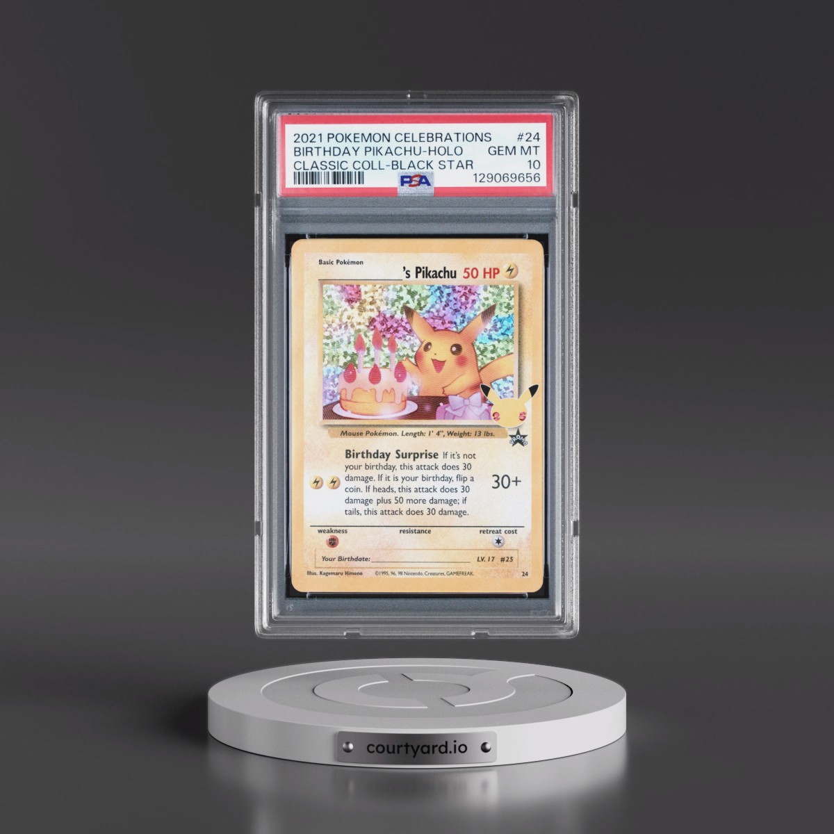 2021 Pokémon Celebrations Classic Collection #24 Birthday Pikachu - Holo (PSA 10 GEM MINT)