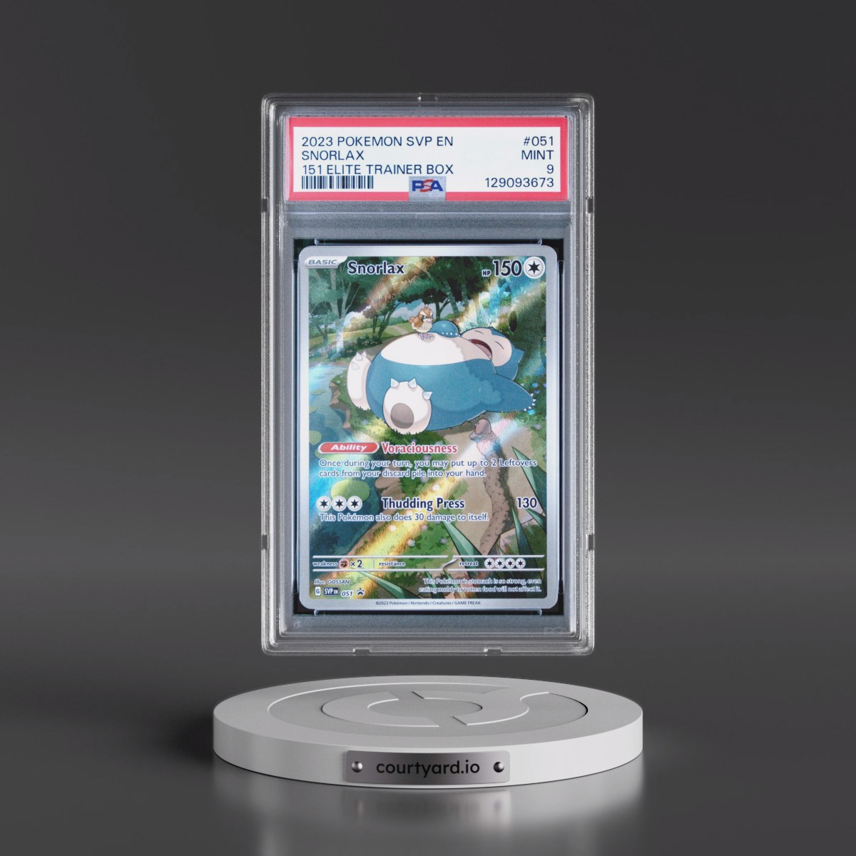 2023 Pokémon Svp EN-SV Black Star Promo #051 Snorlax - 151 Elite Trainer Box (PSA 9 MINT)