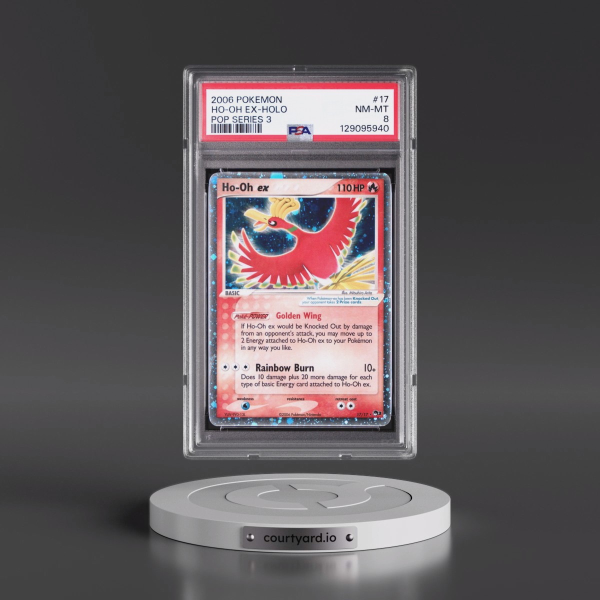 2006 Pokémon Pop Series 3 #17 HO-Oh EX - Holo Holo (PSA 8 NM-MT)