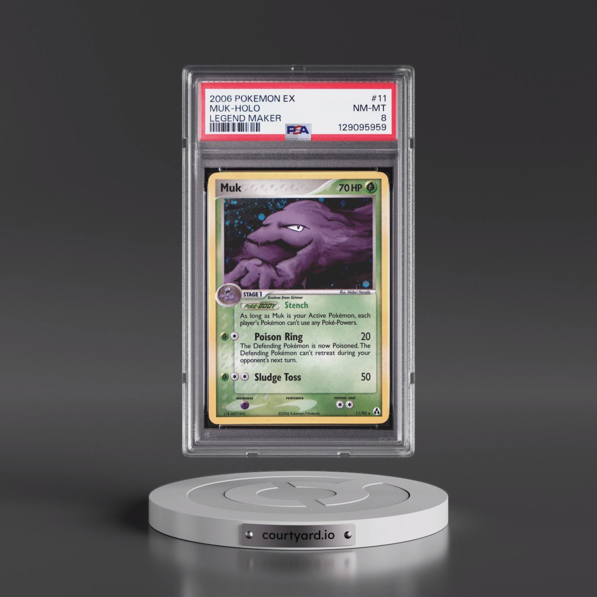 2006 Pokémon EX Legend Maker #11 Muk - Holo (PSA 8 NM-MT)
