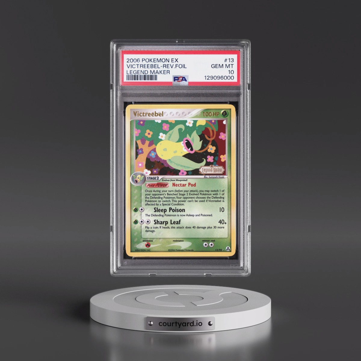 2006 Pokémon EX Legend Maker #13 Victreebel - Reverse Foil (PSA 10 GEM MINT)