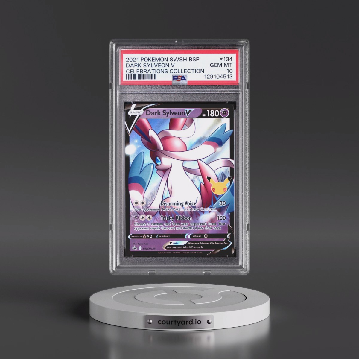 2021 Pokémon Swsh Black Star Promo #134 Dark Sylveon V - Holo Celebrations Collection (PSA 10 GEM MINT)