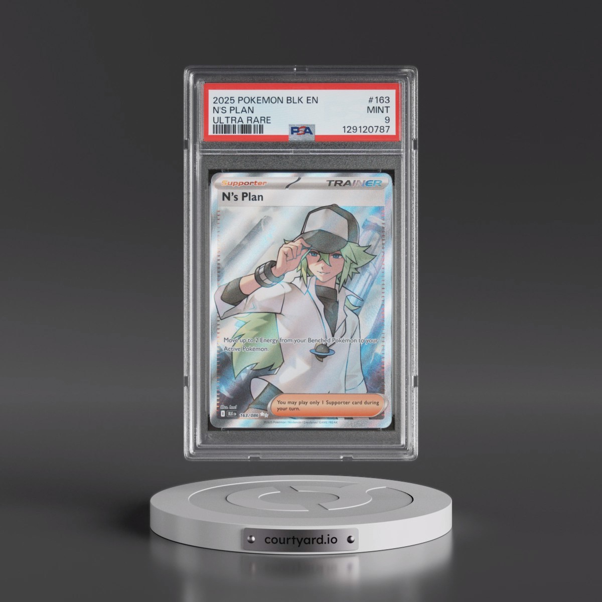 2025 Pokémon Blk EN-Black Bolt #163 N's Plan - Ultra Rare (PSA 9 MINT)