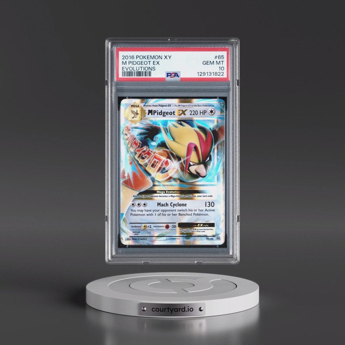 2016 Pokémon XY Evolutions #65 M Pidgeot EX - Holo (PSA 10 GEM MINT)