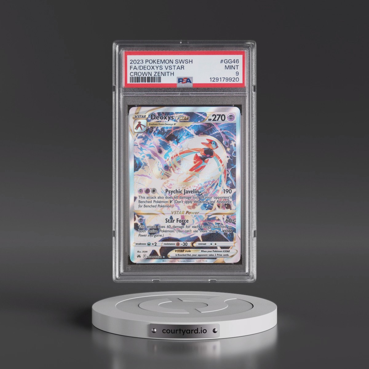 2023 Pokémon Sword and Shield Crown Zenith #GG46 Deoxys Vstar - Full Art (PSA 9 MINT)
