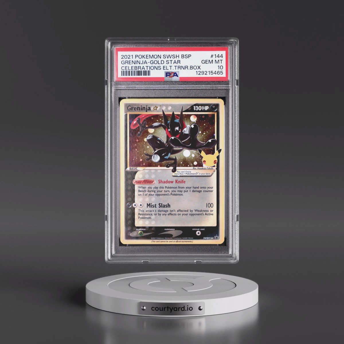 2021 Pokémon Swsh Black Star Promo #144 Greninja-Gold Star - Celebrations Elite Trainer Box (PSA 10 GEM MINT)