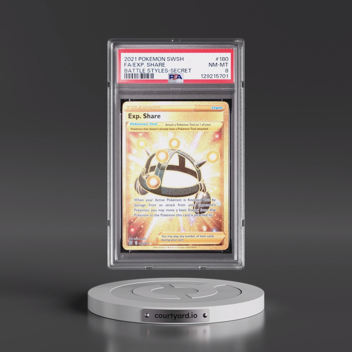 2021 Pokémon Sword & Shield Battle Styles #180 Exp. Share - Full Art Secret (PSA 8 NM-MT)