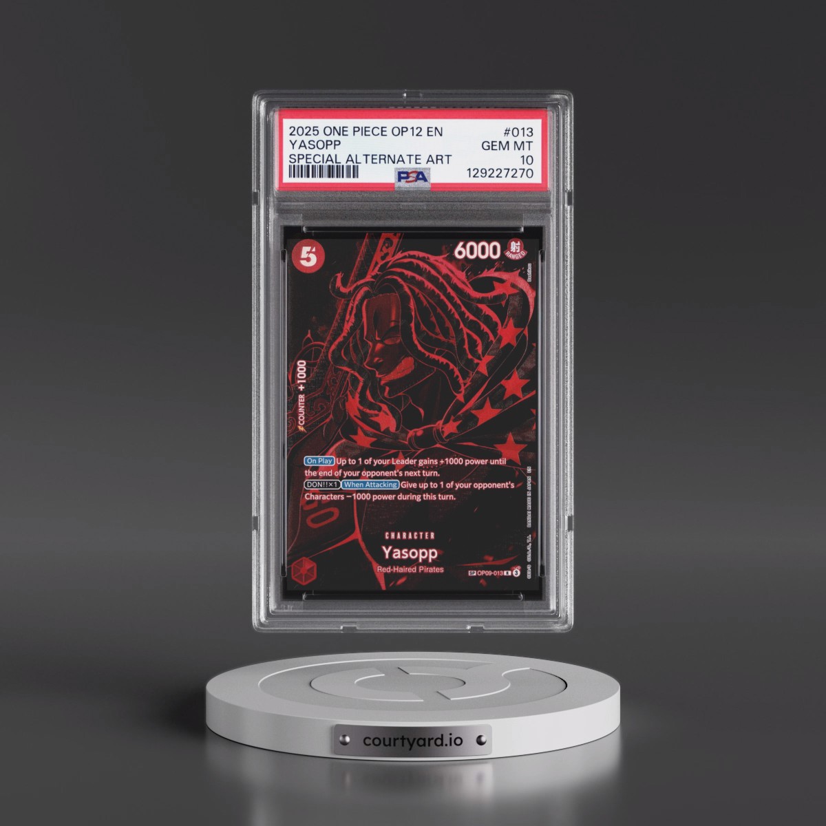 2025 One Piece OP12-Legacy of the Master #013 Yasopp - Special Alternate Art (PSA 10 GEM MINT)