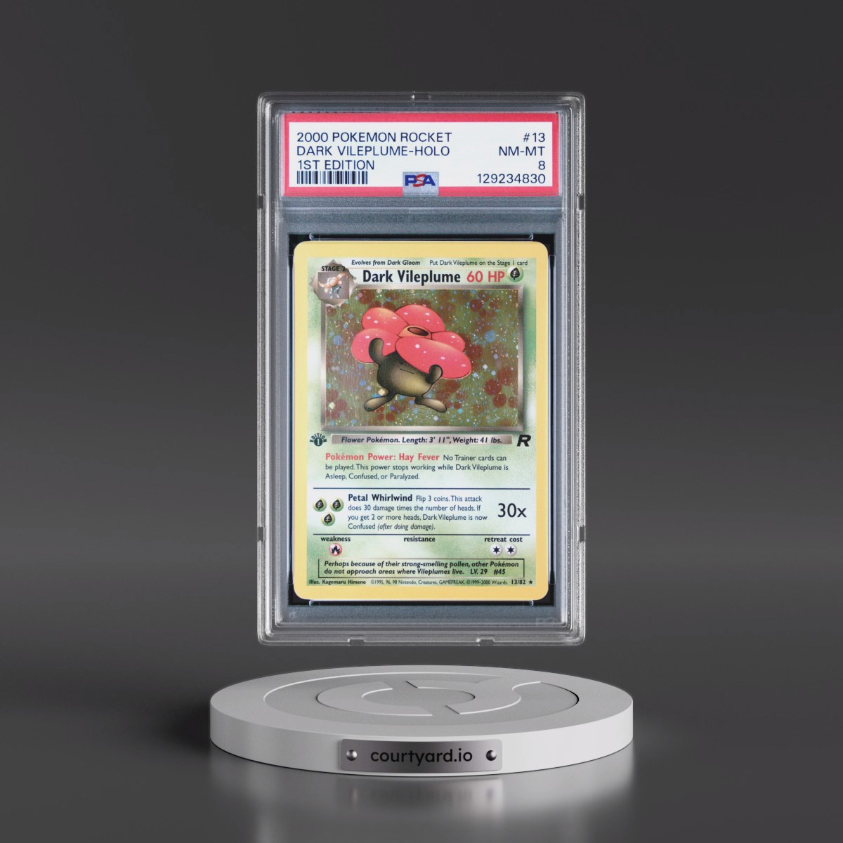 2000 Pokémon Rocket #13 Dark Vileplume - 1st Edition Holo (PSA 8 NM-MT)